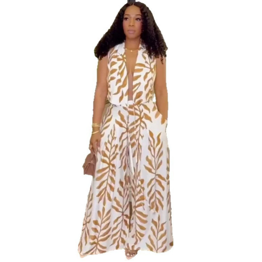 ZARA African Print Two Piece Set Sleeveless Fitted Crop Top High Waist Pants